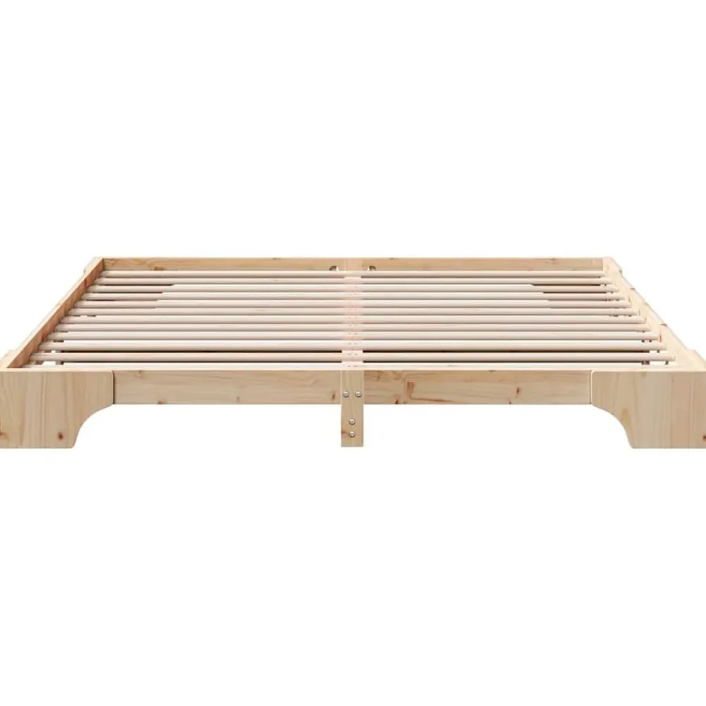 vidaXL Estructura de cama 200 x 200 cm Madera de pino macizo Natural Sale