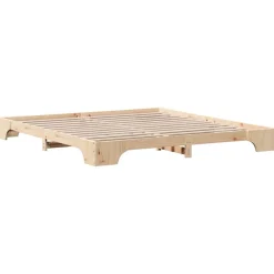 vidaXL Estructura de cama 200 x 200 cm Madera de pino macizo Natural Sale