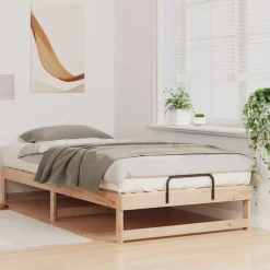 vidaXL Camas Y Accesorios-Estructura de cama Marrón 100 x 200 cm Madera de pino macizo
