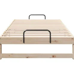 vidaXL Camas Y Accesorios-Estructura de cama Marrón 100 x 200 cm Madera de pino macizo