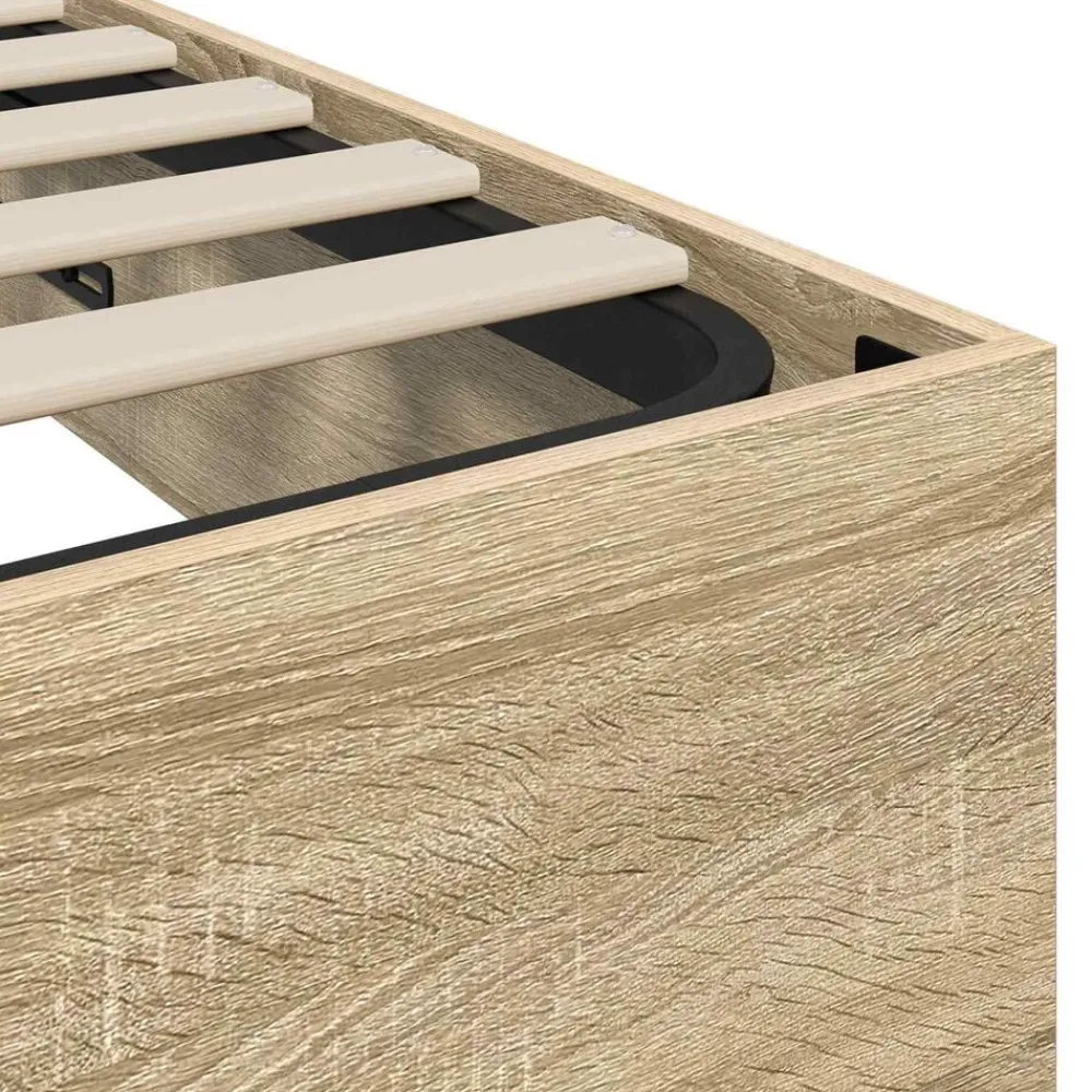 vidaXL Estructura de Cama Ottoman 203 x 180 x 25 cm Roble Sonoma Outlet