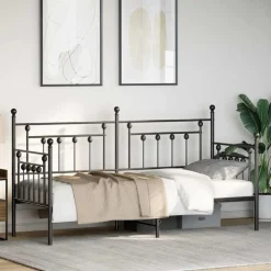 vidaXL Camas Y Accesorios-Estructura de cama de día con cabecera 75 x 190 cm Acero