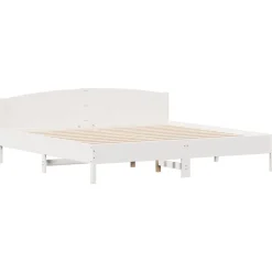 vidaXL Estructura de cama sin colchón madera maciza blanca 200x200 cm Blanco Clearance