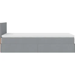 vidaXL Estructura de cama otomana con colchón tela 80x200cm Gris claro Online