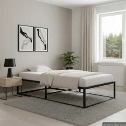 vidaXL Camas Y Accesorios-Estructura de cama sin colchón metal 90x200 cm