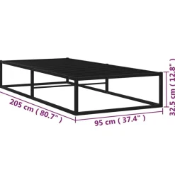 vidaXL Camas Y Accesorios-Estructura de cama sin colchón metal 90x200 cm