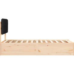 vidaXL Estructura de Cama con Cabecera Tapizada Negro 100 x 200 cm Marr&oacute;n y negro Outlet