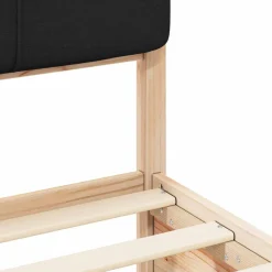 vidaXL Estructura de Cama con Cabecera Tapizada Negro 100 x 200 cm Marr&oacute;n y negro Outlet