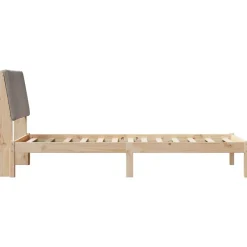 vidaXL Camas Y Accesorios-Estructura de cama con cabecera Marrón y taupe 100 x 200 cm