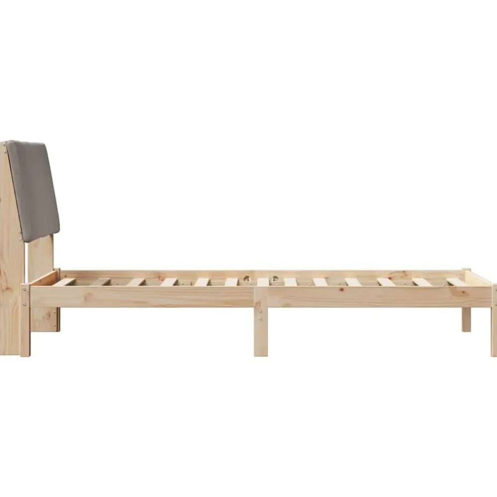 vidaXL Camas Y Accesorios-Estructura de cama con cabecera Marrón y taupe 100 x 200 cm