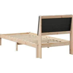 vidaXL Camas Y Accesorios-Estructura de cama con cabecera Marrón y taupe 100 x 200 cm