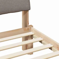 vidaXL Camas Y Accesorios-Estructura de cama con cabecera Marrón y taupe 100 x 200 cm