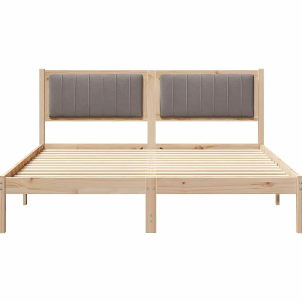 vidaXL Estructura de Cama con Cabecera Tapizada Taupé 160 x 200 cm Marrón y taupe Outlet