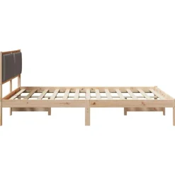 vidaXL Estructura de Cama con Cabecera Tapizada Taupé 160 x 200 cm Marrón y taupe Outlet