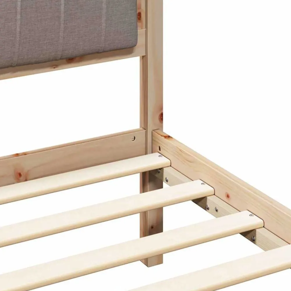 vidaXL Estructura de Cama con Cabecera Tapizada Taupé 160 x 200 cm Marrón y taupe Outlet
