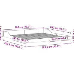 vidaXL Camas Y Accesorios-Estructura de cama 200 x 200 cm Madera de pino macizo
