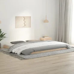 vidaXL Estructura de cama sin colchón madera maciza de pino 200x200 cm Natural