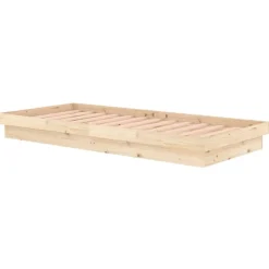 vidaXL Estructura de cama de madera maciza 90x200 cm Natural Best