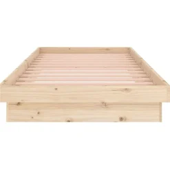 vidaXL Estructura de cama de madera maciza 90x200 cm Natural Best