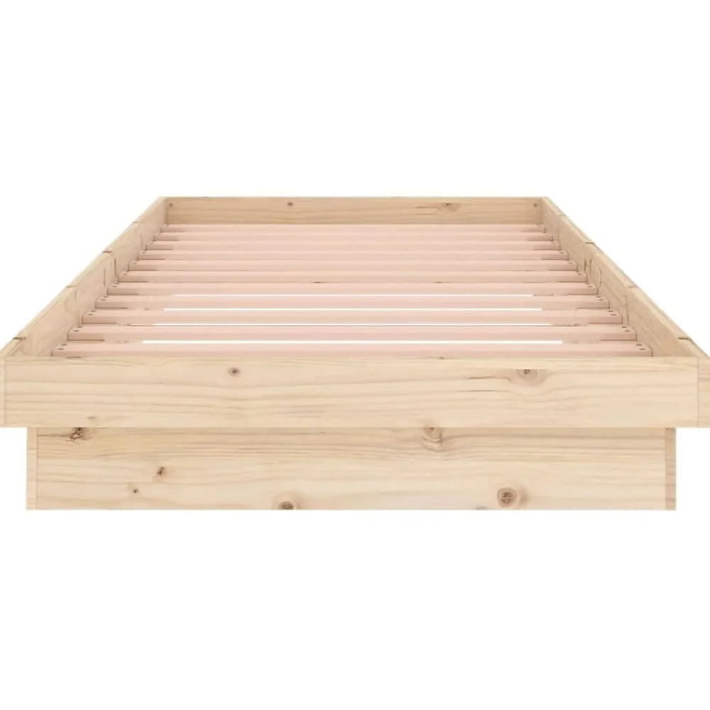 vidaXL Estructura de cama de madera maciza 90x200 cm Natural Best