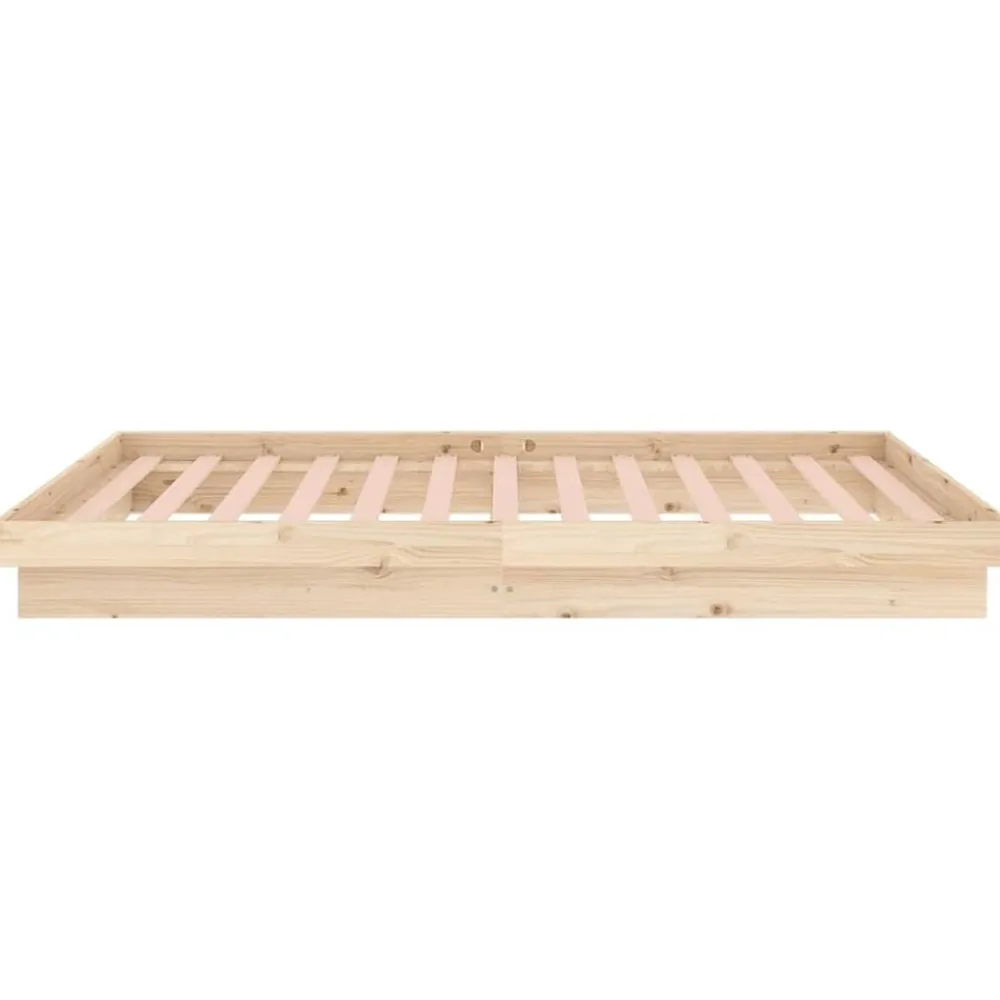 vidaXL Estructura de cama de madera maciza 90x200 cm Natural Best