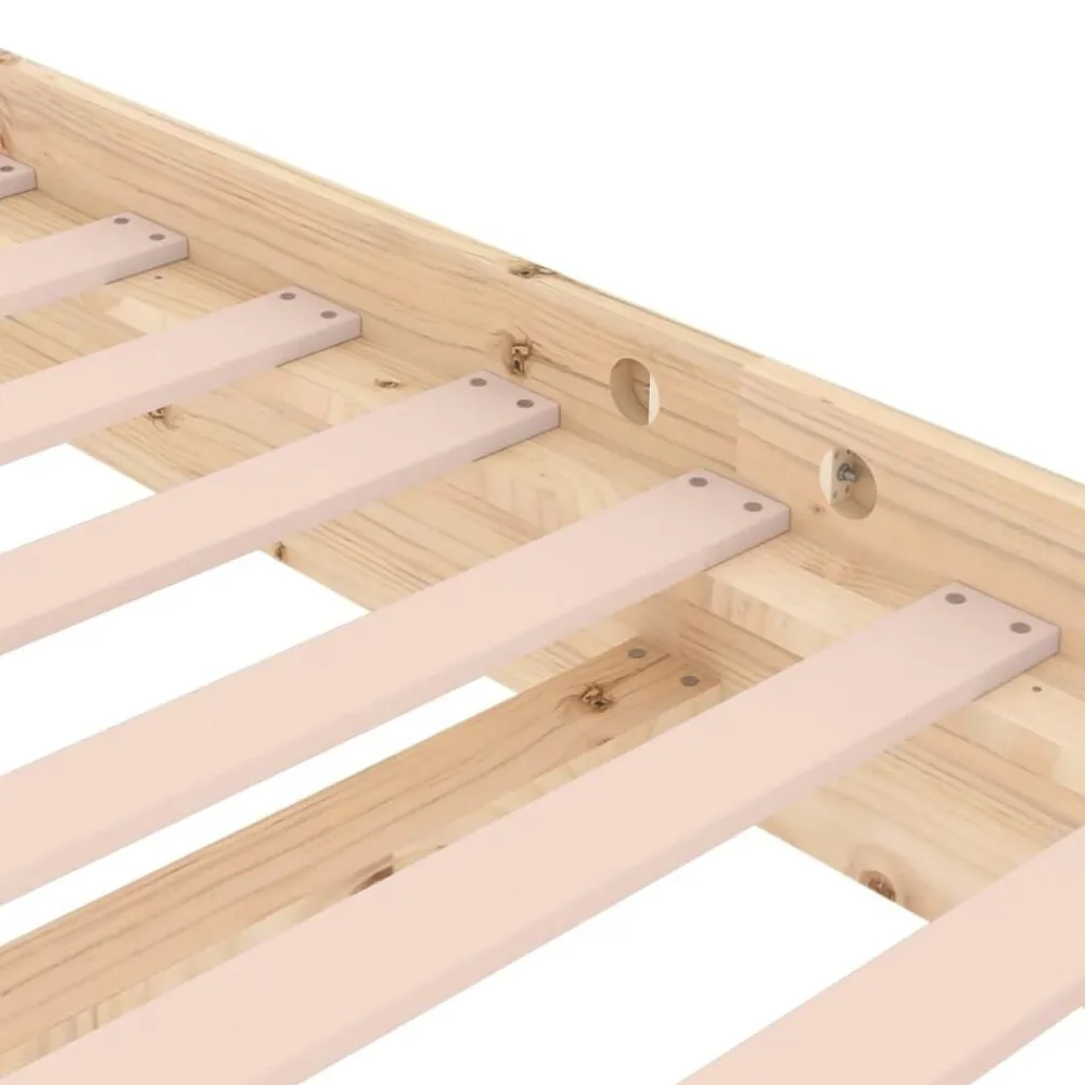 vidaXL Estructura de cama de madera maciza 90x200 cm Natural Best