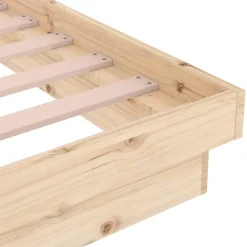 vidaXL Estructura de cama de madera maciza 90x200 cm Natural Best