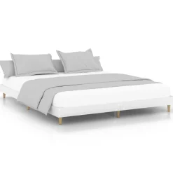 vidaXL Camas Y Accesorios-Estructura de cama madera de ingeniería blanca 200x200 cm