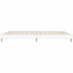 vidaXL Camas Y Accesorios-Estructura de cama madera de ingeniería blanca 200x200 cm