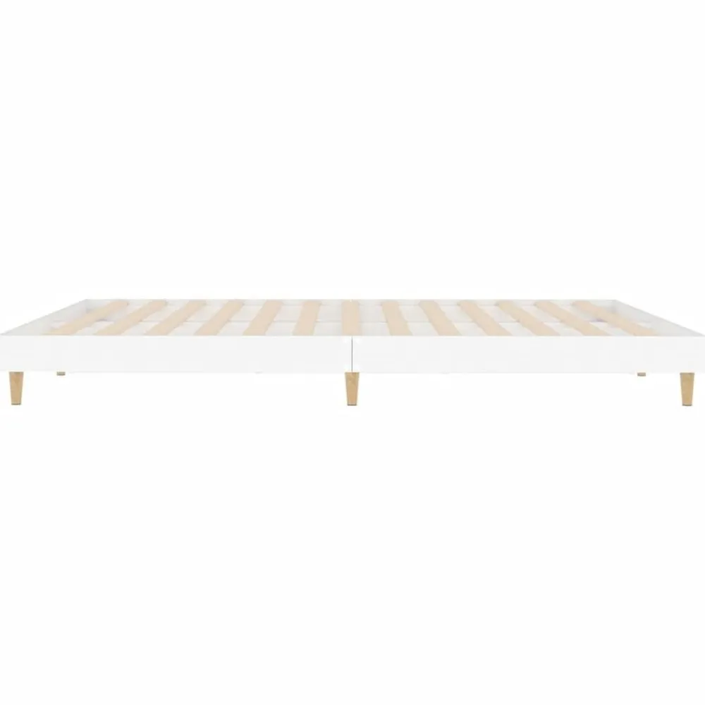 vidaXL Camas Y Accesorios-Estructura de cama madera de ingeniería blanca 200x200 cm