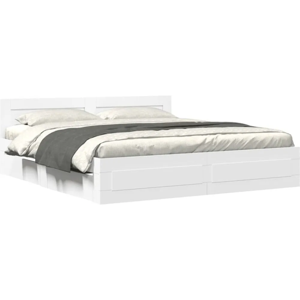 vidaXL Camas Y Accesorios-Estructura de cama con cabecero sin colchón 200x200 cm