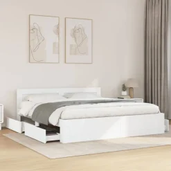 vidaXL Camas Y Accesorios-Estructura de cama con cabecero sin colchón 200x200 cm