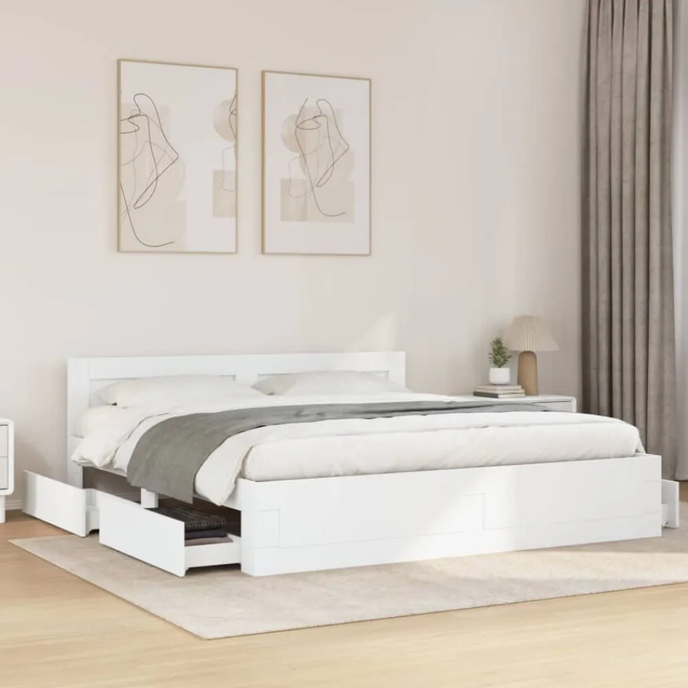 vidaXL Camas Y Accesorios-Estructura de cama con cabecero sin colchón 200x200 cm