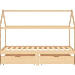 vidaXL Estructura de cama infantil con cajones madera de pino 90x200cm Marrón Outlet