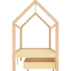 vidaXL Estructura de cama infantil con cajones madera de pino 90x200cm Marrón Outlet