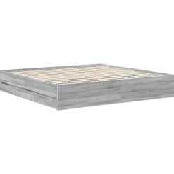 vidaXL Estructura de cama 200 x 200 cm Madera Ingenieril Gris sonoma Outlet