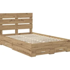 vidaXL Estructura de cama con cajón Roble artesanal 120 x 190 cm Roble artisan Online