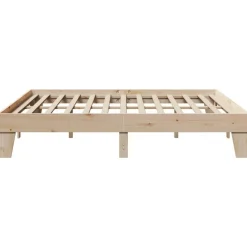vidaXL Estructura de cama sin colchón madera maciza de pino 200x200 cm Natural Clearance