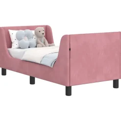 vidaXL Estructura de cama para niños pequeños con cabecera Rosa Outlet