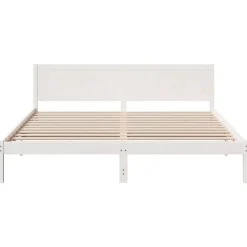 vidaXL Estructura de cama 200 x 200 cm Madera maciza de Pino White Clearance