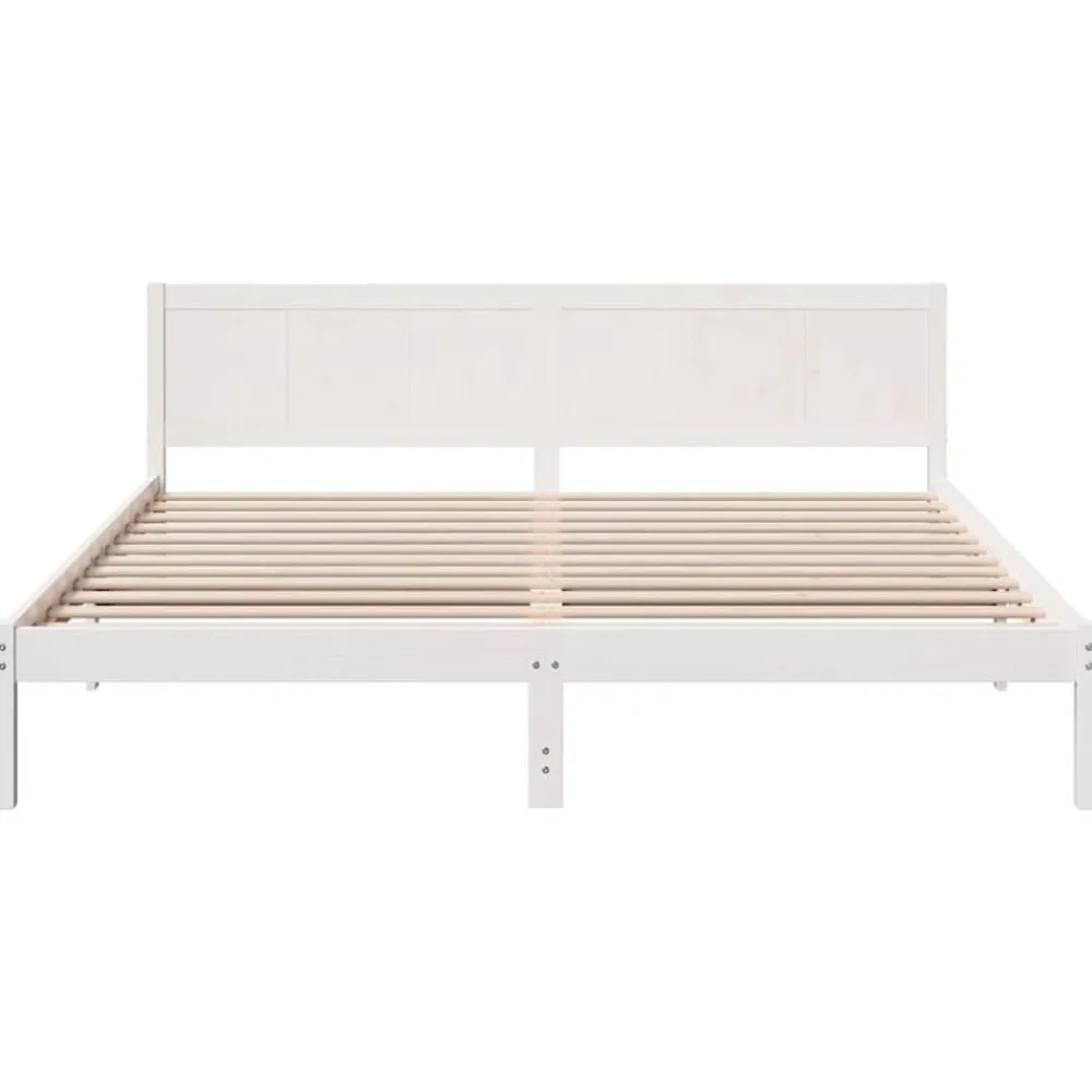 vidaXL Estructura de cama 200 x 200 cm Madera maciza de Pino White Clearance