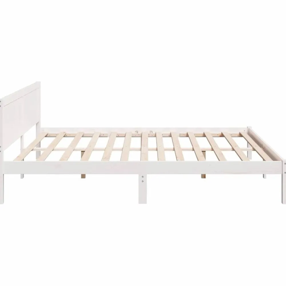 vidaXL Estructura de cama 200 x 200 cm Madera maciza de Pino White Clearance