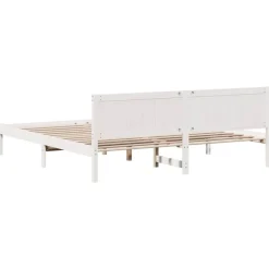 vidaXL Estructura de cama 200 x 200 cm Madera maciza de Pino White Clearance