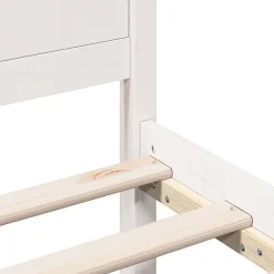 vidaXL Estructura de cama 200 x 200 cm Madera maciza de Pino White Clearance
