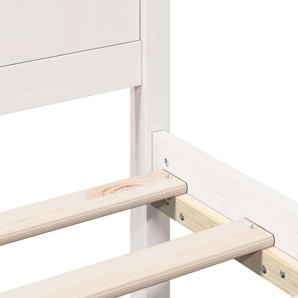 vidaXL Estructura de cama 200 x 200 cm Madera maciza de Pino White Clearance