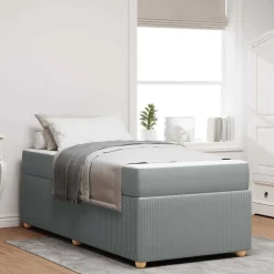 vidaXL Camas Y Accesorios-Estructura de cama con colchón 80 x 200 cm tela