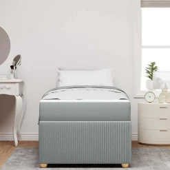 vidaXL Camas Y Accesorios-Estructura de cama con colchón 80 x 200 cm tela