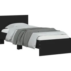 vidaXL Camas Y Accesorios-Estructura de cama con cabecero y luces LED 75x190 cm
