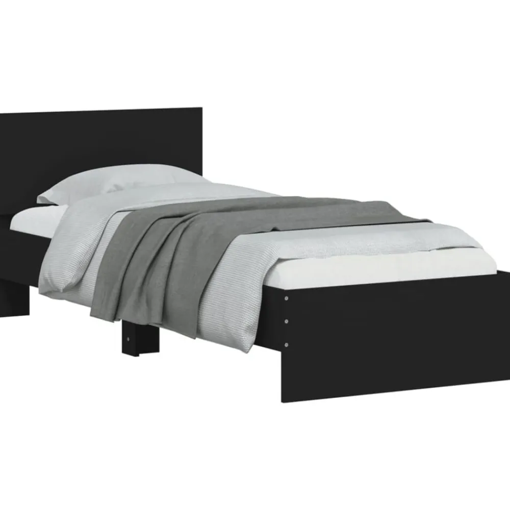 vidaXL Camas Y Accesorios-Estructura de cama con cabecero y luces LED 75x190 cm