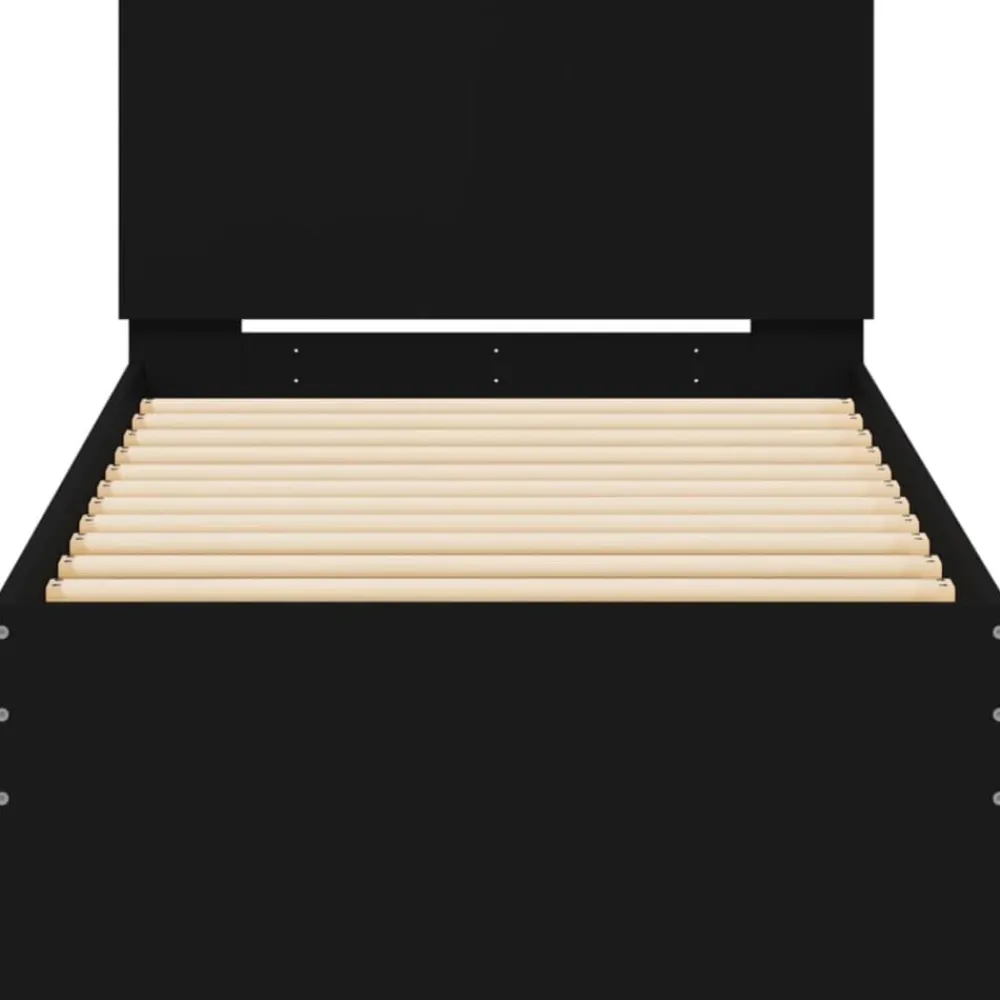 vidaXL Camas Y Accesorios-Estructura de cama con cabecero y luces LED 75x190 cm